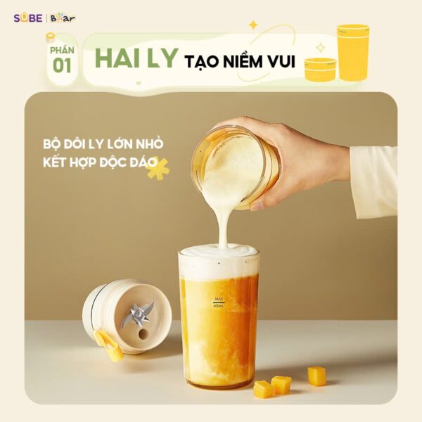 Máy xay sinh tố cầm tay Bear SB-MX04K - Ảnh 7