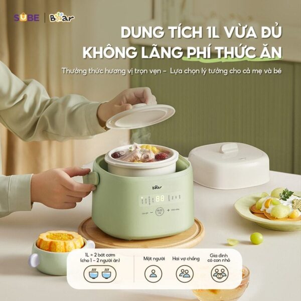 Nồi nấu chậm 1.0L Bear SB-NNC10 (Bản Quốc Tế) - Ảnh 6