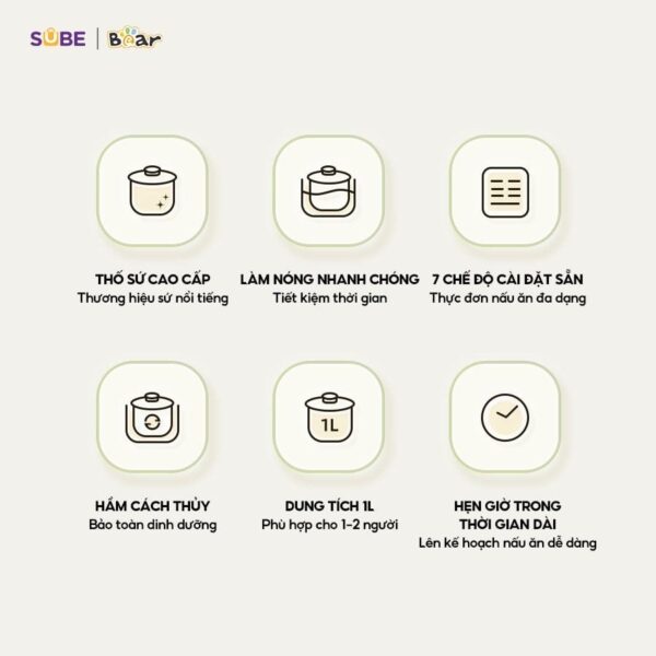 Nồi nấu chậm 1.0L Bear SB-NNC10 (Bản Quốc Tế) - Ảnh 16
