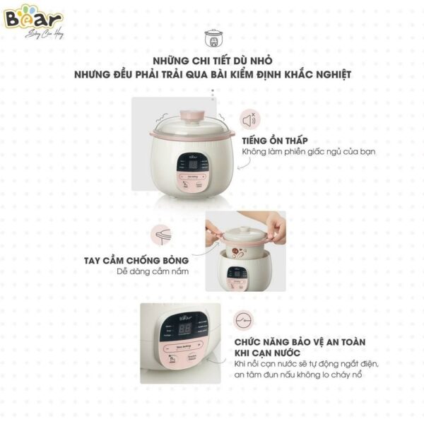 Nồi nấu chậm Bear 0,8L SUBE001 (Bản Quốc Tế) - Ảnh 12