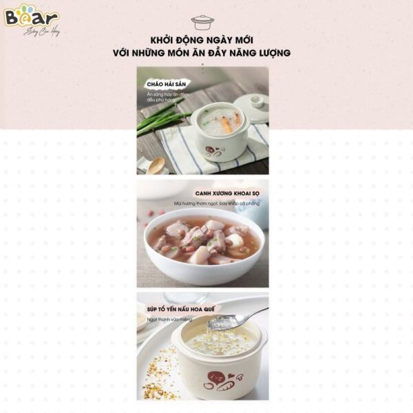 Nồi nấu chậm Bear 0,8L SUBE001 (Bản Quốc Tế) - Ảnh 10