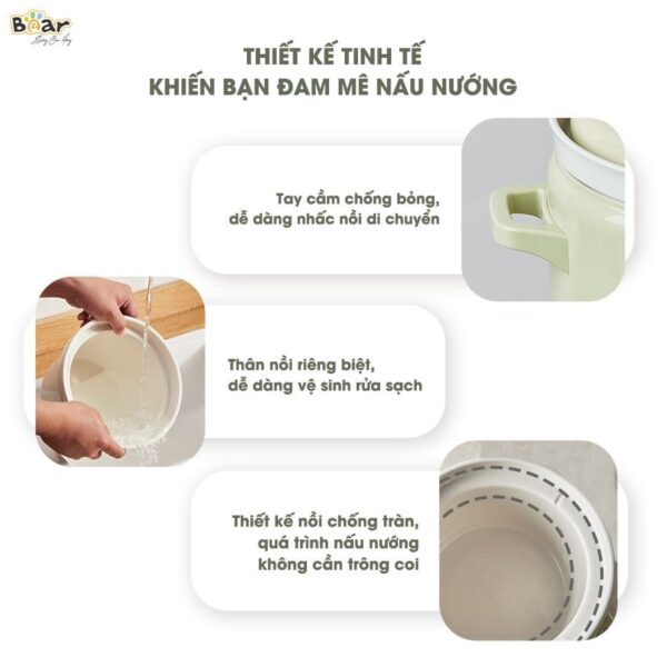 Nồi nấu chậm Bear 2L SB-NNC20 (Bản Quốc Tế) - Ảnh 8