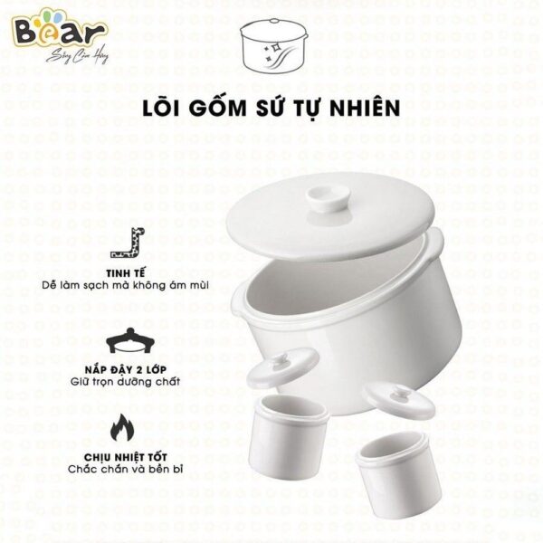 Nồi nấu chậm Bear 1,6L SUBE002 (Bản Quốc Tế) - Ảnh 5