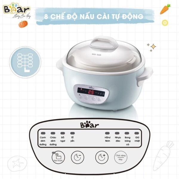 Nồi nấu chậm Bear 2,5L SUBE003 (Bản Quốc Tế) - Ảnh 8