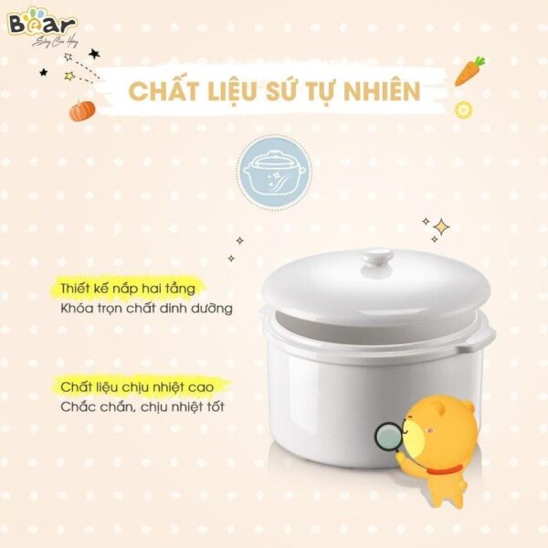 Nồi nấu chậm Bear 2,5L SUBE003 (Bản Quốc Tế) - Ảnh 7