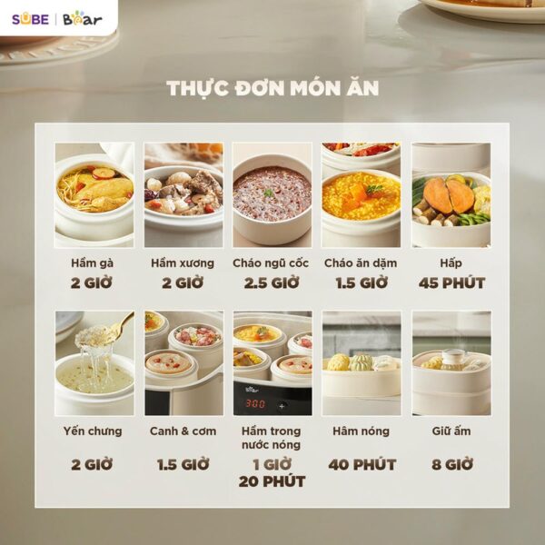 Nồi nấu chậm Bear 2.5L SC-5H25M34 (Bản Quốc Tế) - Ảnh 5