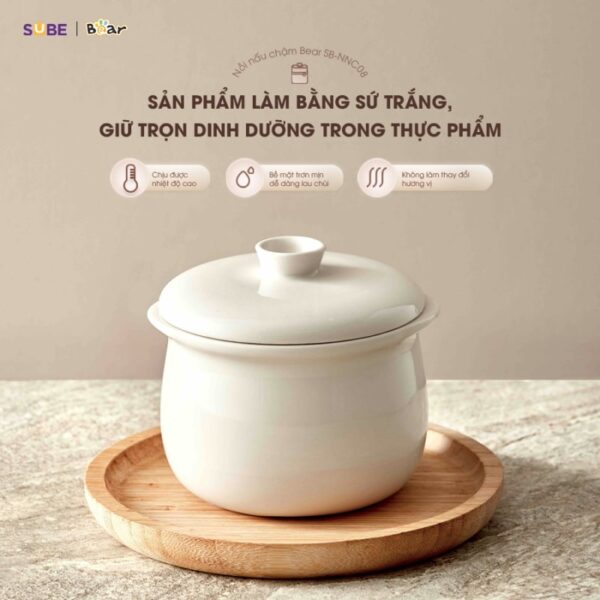 Nồi nấu chậm Bear 0,8L SB-NNC08 (Bản Quốc Tế) - Ảnh 7