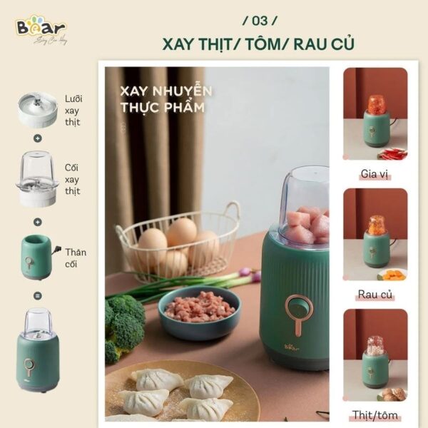 Máy xay sinh tố Bear BL-B10V2 đa năng 3 cối - Ảnh 8