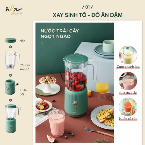 Máy xay sinh tố Bear BL-B10V2 đa năng 3 cối - Ảnh 6